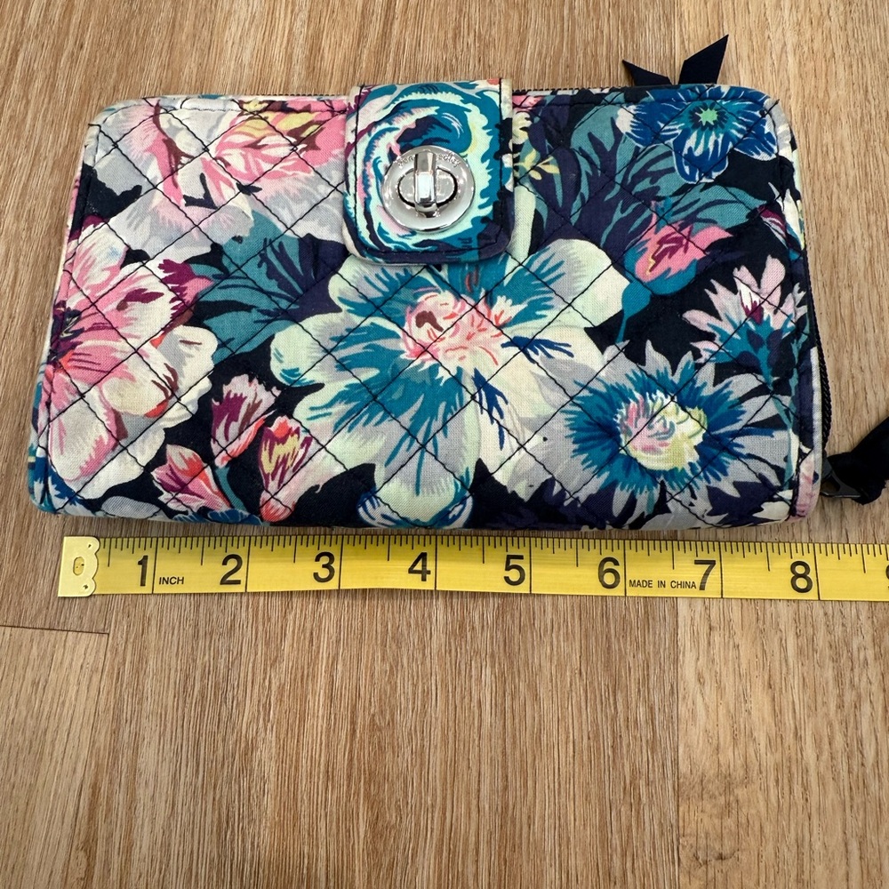 Vera Bradley Floral Quilted Wallet - Pink, Blue, Green - Picture 6 of 7